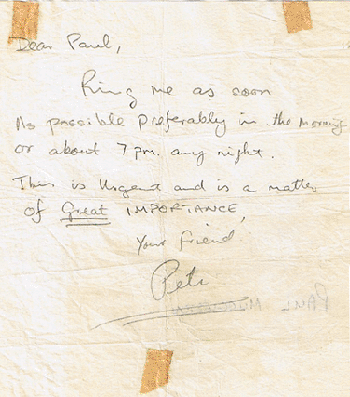 Peter Hansen's letter to Paul