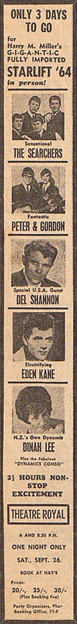 Searchers Tour newspaper advertisement