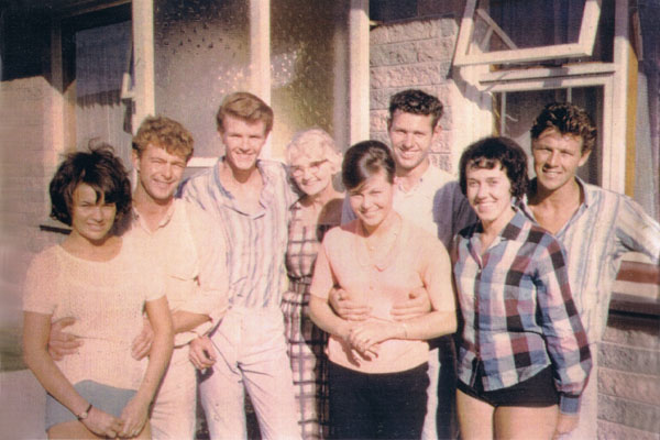 Paul Muggleston with his Mum and teenage friends